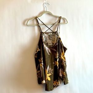Free People Hey Girl cotton tank top army combo size medium